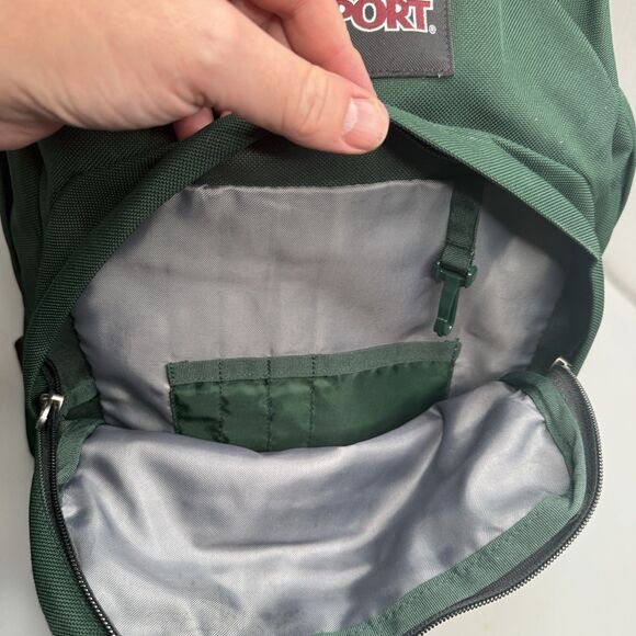 JanSport Right Pack JS00TYP7 Leather Bottom Backpack Green Laptop Bag 15” - Picture 7 of 14